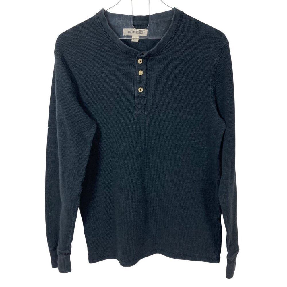 Goodthreads Mens Long Sleeve Sub Thermal Henley Small Cotton Shirt Layer